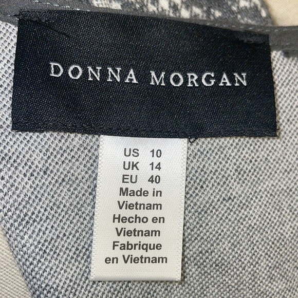 NWT Donna Morgan Sleeveless Dress/Sheath. Gray & White Houndstooth Pattern. SZ10 - Picture 6 of 13